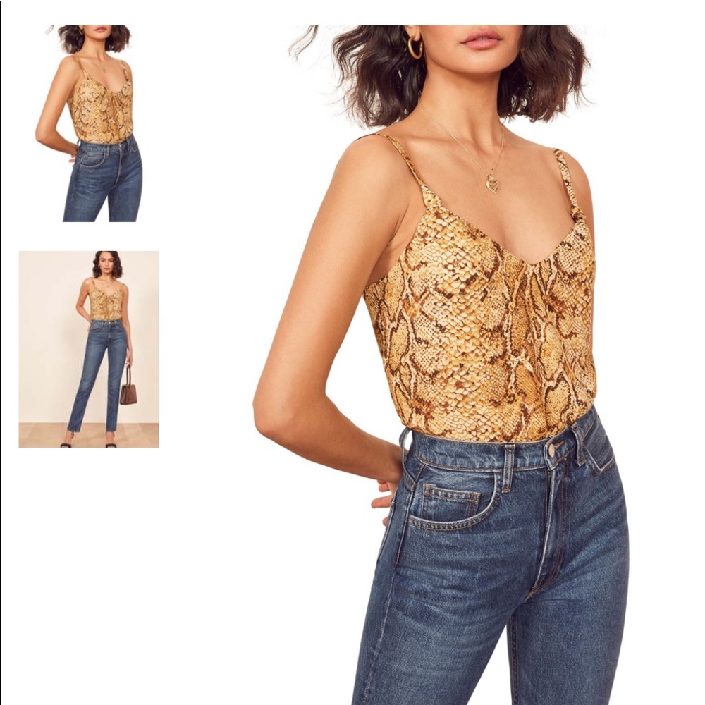 Reformation Rhodes Snake Print Animal Camisole Tank Top - XS